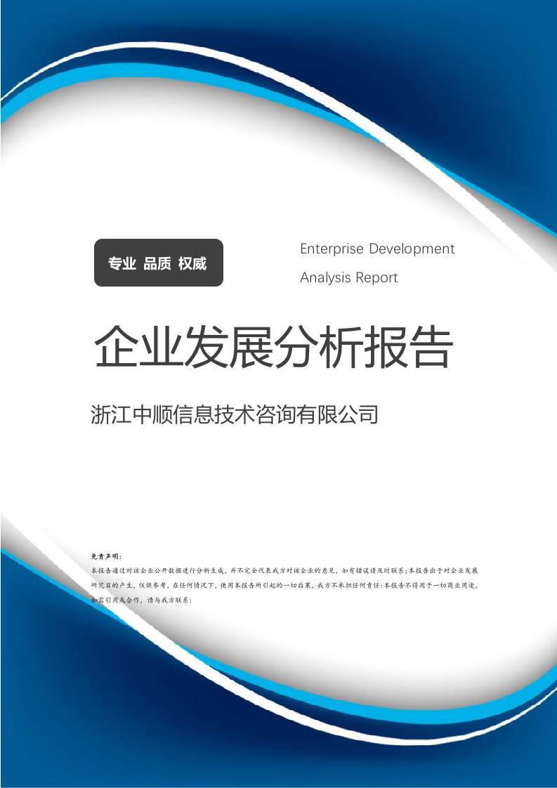 浙江中順信息技術(shù)咨詢企業(yè)發(fā)展分析報告